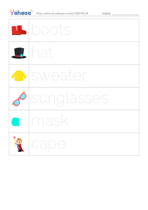 RAZ Vocabulary AAA: Fido Gets Dressed PDF one column image words