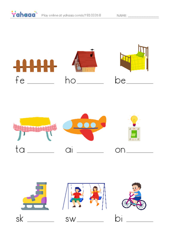 RAZ Vocabulary AAA: On PDF worksheet to fill in words gaps