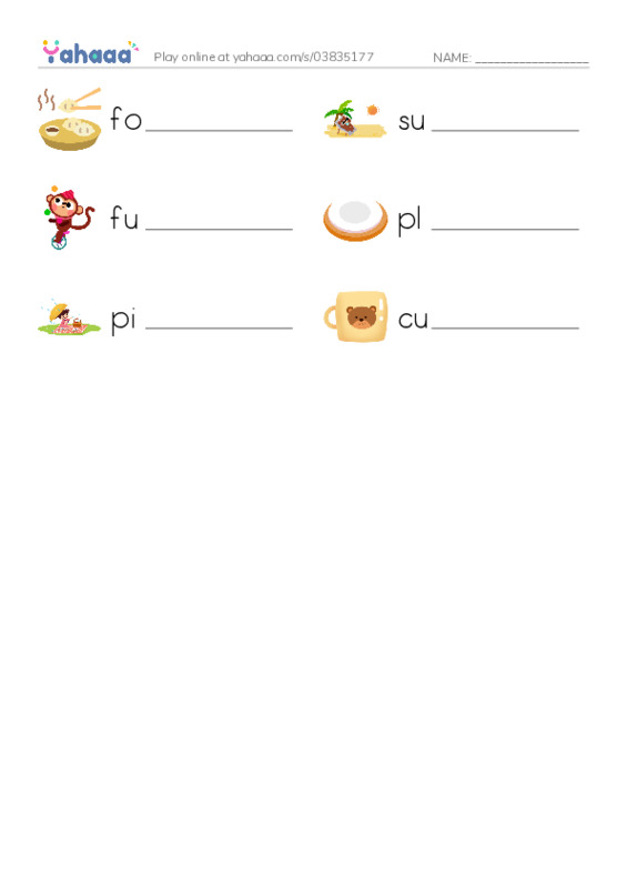 RAZ Vocabulary AAA: Summer Picnics PDF worksheet writing row