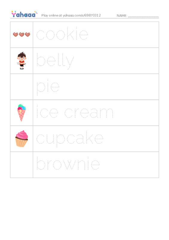 RAZ Vocabulary AAA: Too Many Sweets PDF one column image words