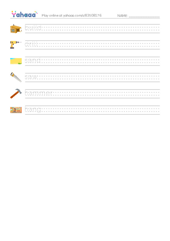 RAZ Vocabulary AAA: We Build PDF write between the lines worksheet