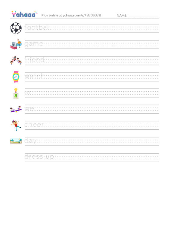 RAZ Vocabulary B: The Big Game PDF write between the lines worksheet