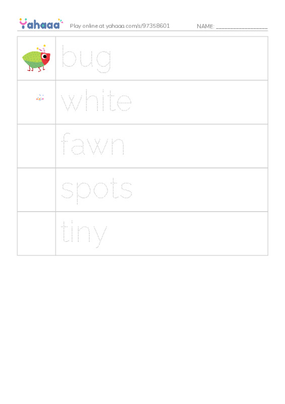 RAZ Vocabulary B: What Has These Spots PDF one column image words