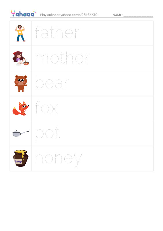 RAZ Vocabulary B: Where PDF one column image words
