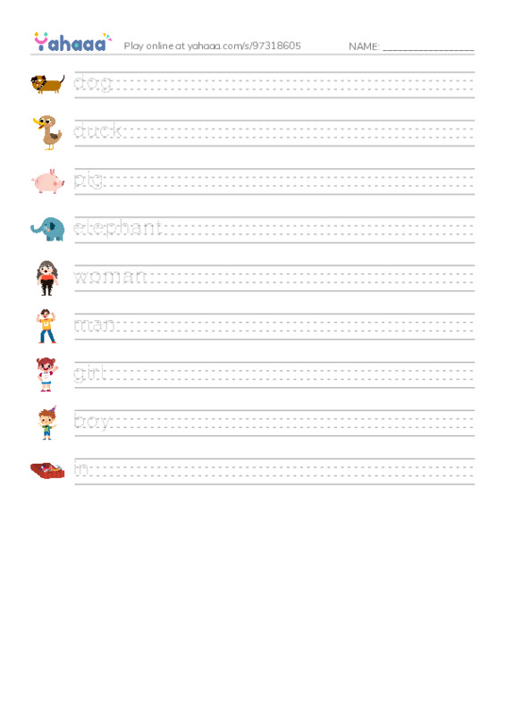 RAZ Vocabulary C: Get In PDF write between the lines worksheet