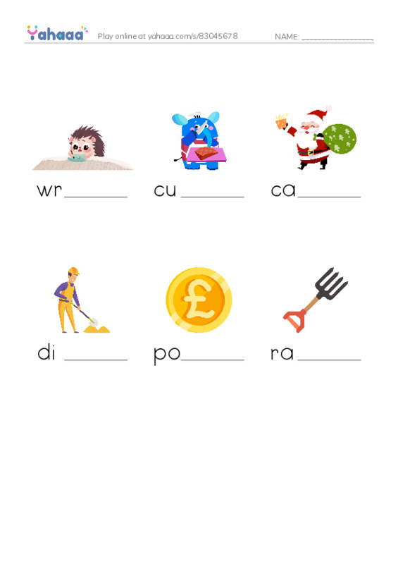RAZ Vocabulary C: Tools PDF worksheet to fill in words gaps