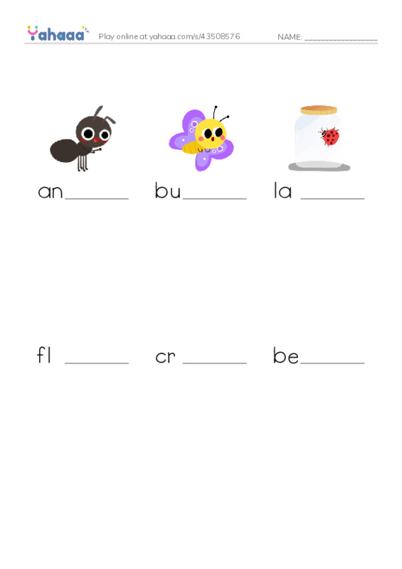 RAZ Vocabulary C: We Count PDF worksheet to fill in words gaps