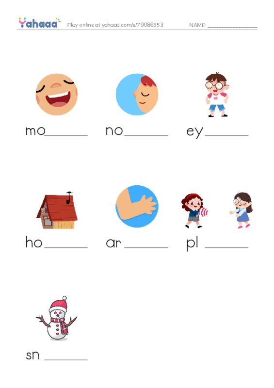 RAZ Vocabulary C: We Make a Snowman PDF worksheet to fill in words gaps
