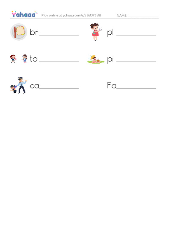 RAZ Vocabulary D: A Day for Dad PDF worksheet writing row