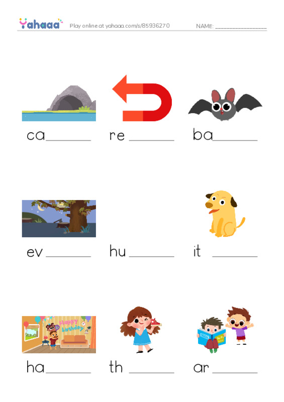 RAZ Vocabulary D: Bats Day and Night PDF worksheet to fill in words gaps