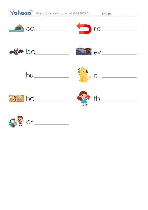 RAZ Vocabulary D: Bats Day and Night PDF worksheet writing row
