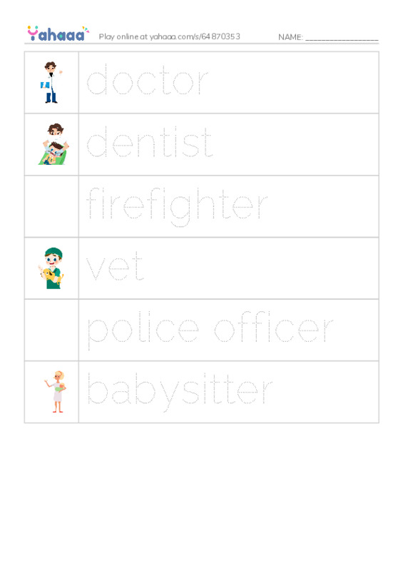 RAZ Vocabulary D: Caretakers PDF one column image words