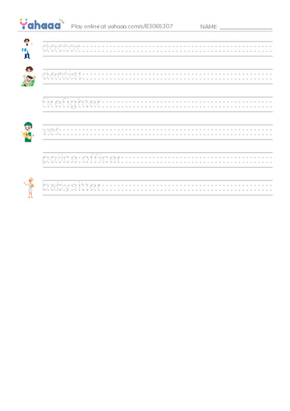 RAZ Vocabulary D: Caretakers PDF write between the lines worksheet