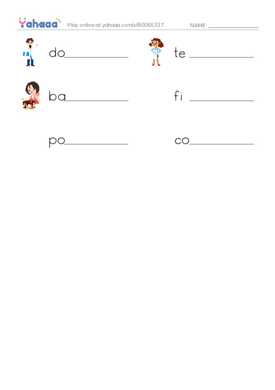 RAZ Vocabulary D: Community Helpers PDF worksheet writing row