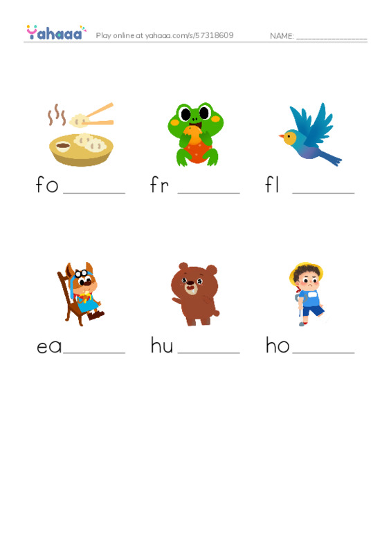 RAZ Vocabulary D: Frog Is Hungry PDF worksheet to fill in words gaps