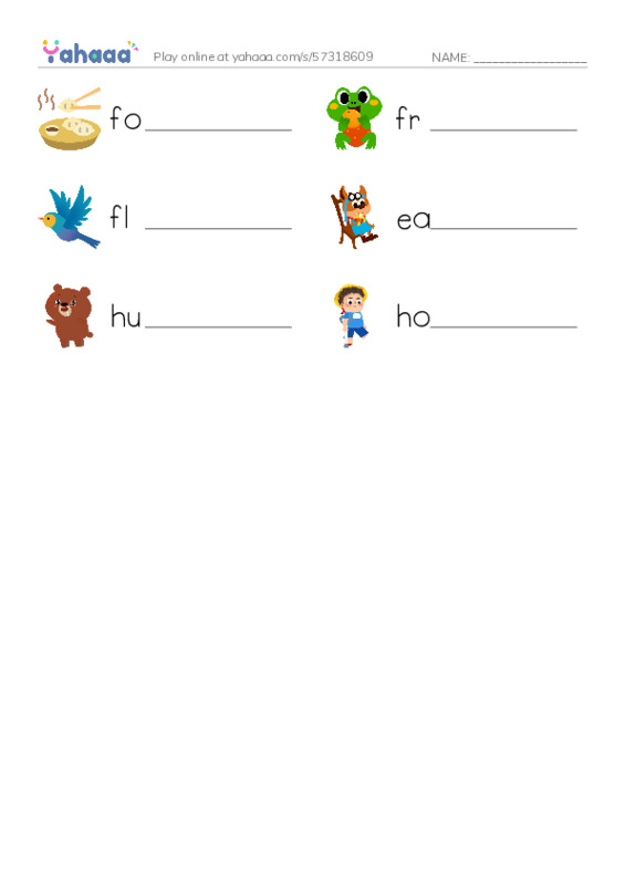 RAZ Vocabulary D: Frog Is Hungry PDF worksheet writing row