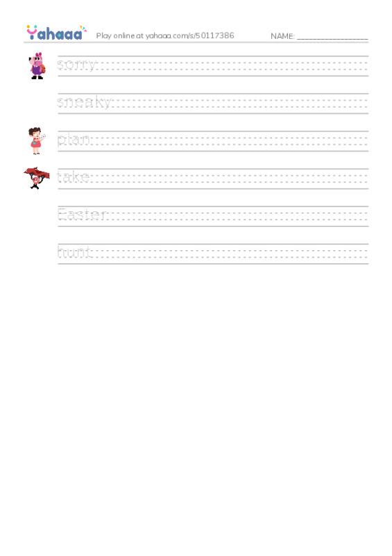 RAZ Vocabulary D: Give Them Back PDF write between the lines worksheet