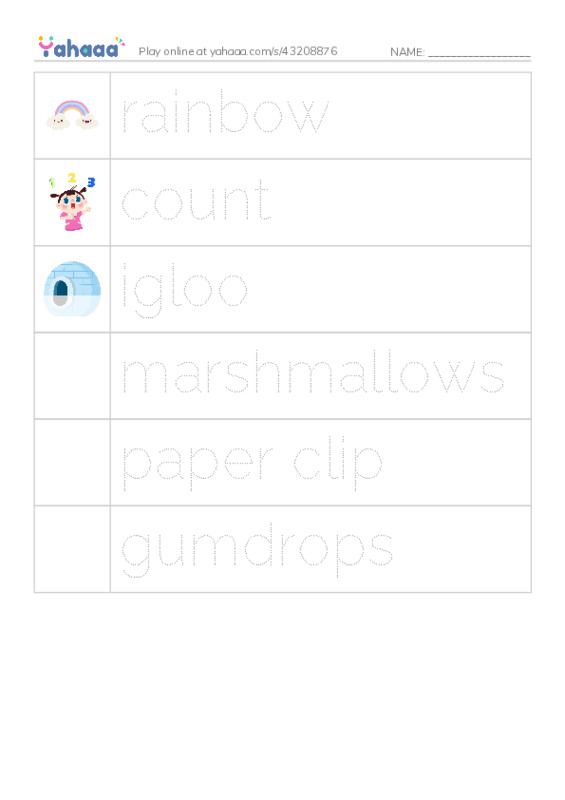 RAZ Vocabulary D: I Count 100 Things PDF one column image words