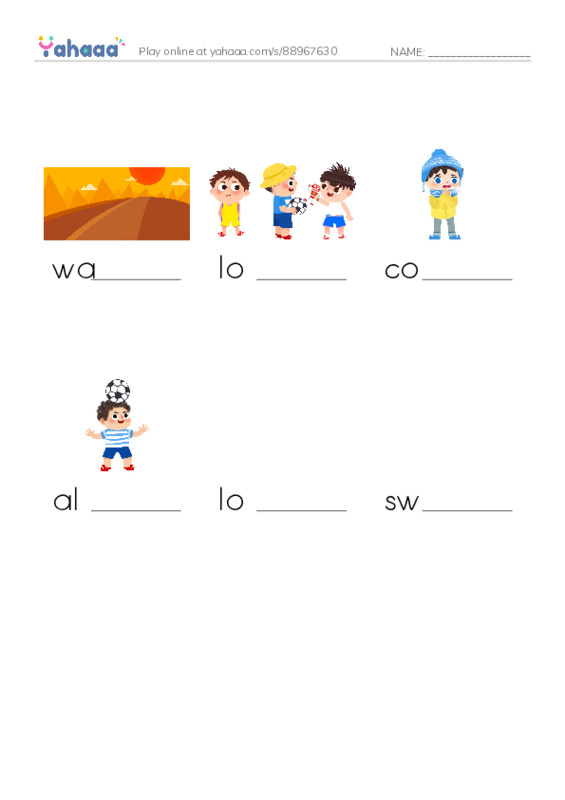 RAZ Vocabulary D: Little Loon PDF worksheet to fill in words gaps