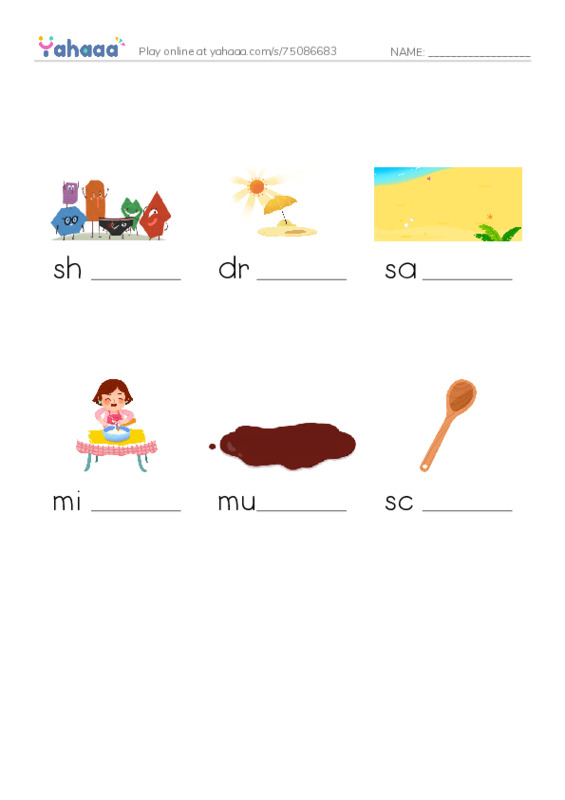 RAZ Vocabulary D: Mud Balls PDF worksheet to fill in words gaps