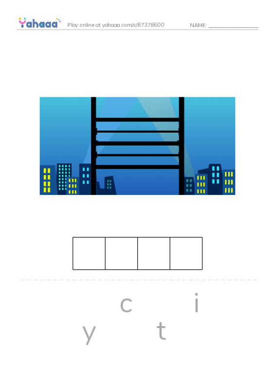 RAZ Vocabulary D: My New School PDF word puzzles worksheet