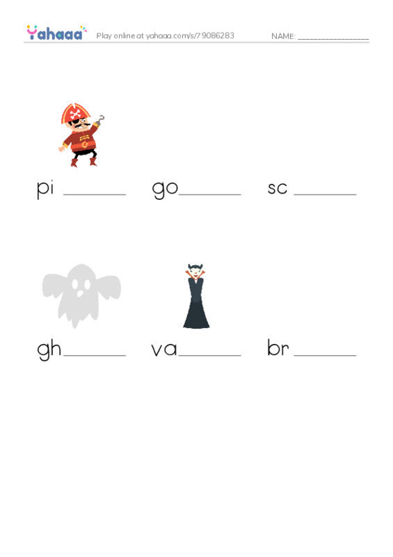 RAZ Vocabulary D: Nothing Scares Me PDF worksheet to fill in words gaps