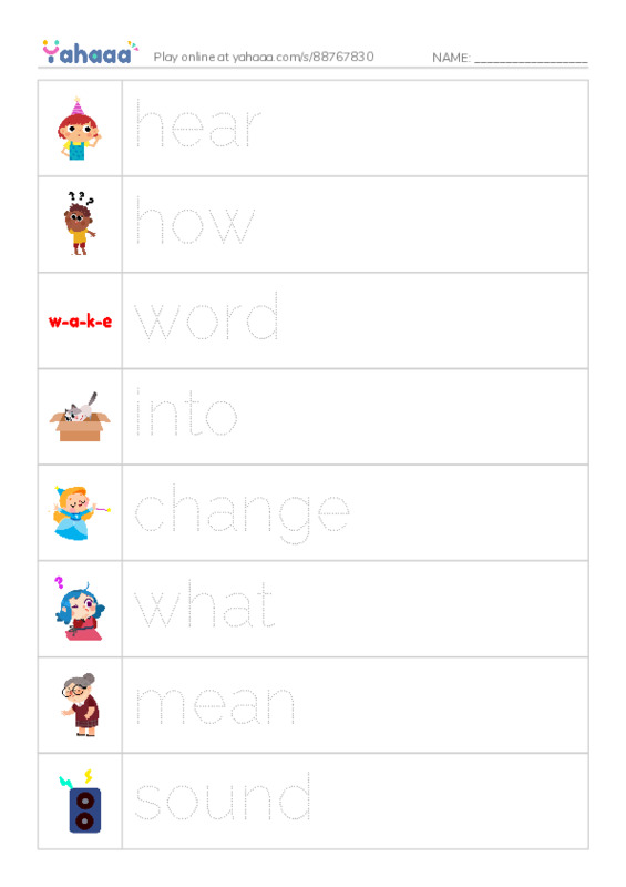 RAZ Vocabulary D: Silent e PDF one column image words