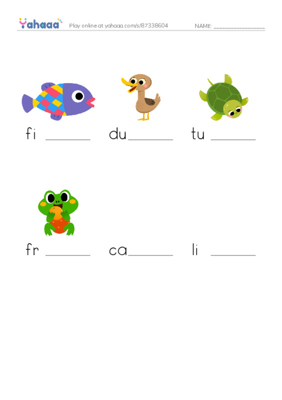 RAZ Vocabulary D: The Busy Pond PDF worksheet to fill in words gaps