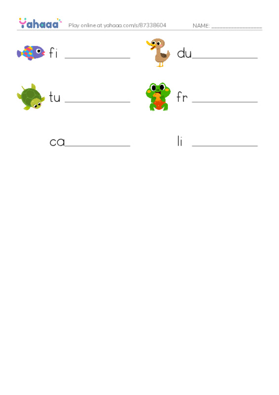 RAZ Vocabulary D: The Busy Pond PDF worksheet writing row