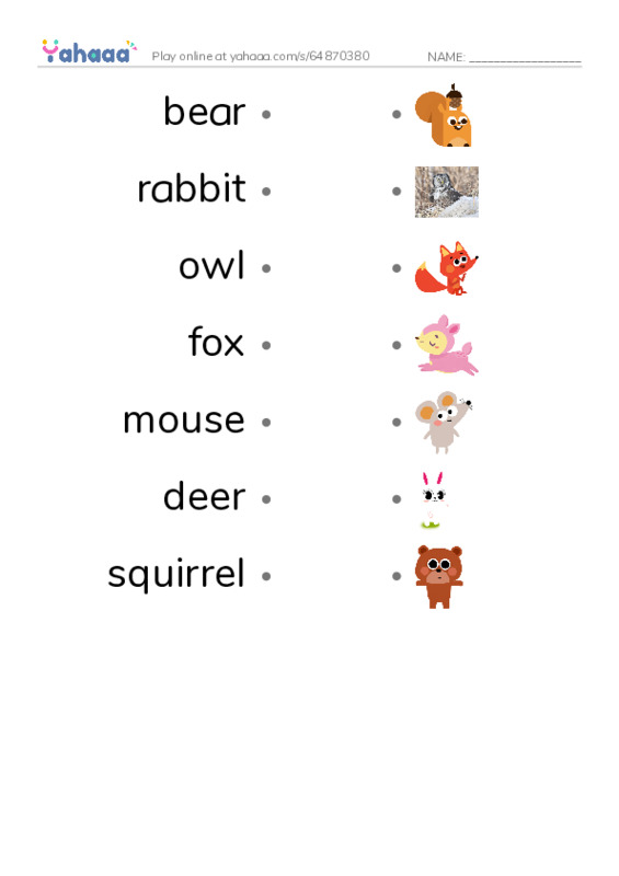 RAZ Vocabulary D: The Sky Is Falling PDF link match words worksheet