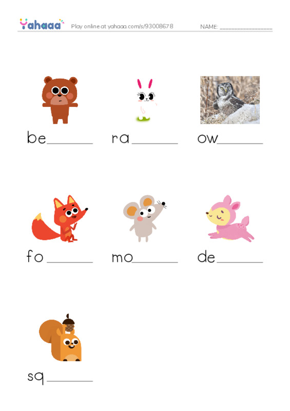RAZ Vocabulary D: The Sky Is Falling PDF worksheet to fill in words gaps