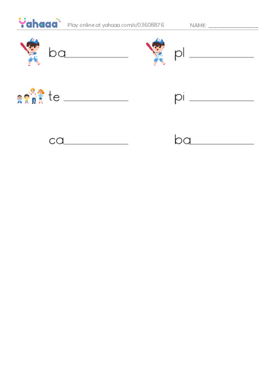 RAZ Vocabulary D: The Team PDF worksheet writing row