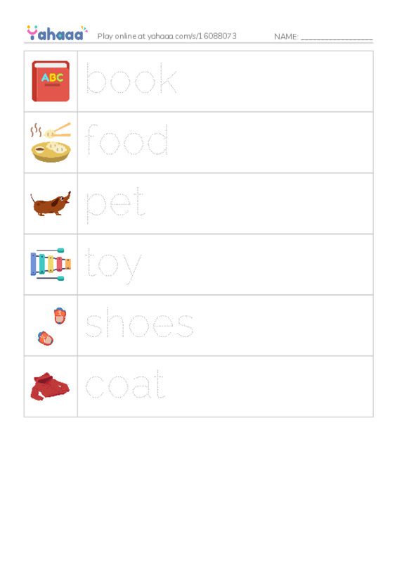 RAZ Vocabulary D: To the Store PDF one column image words