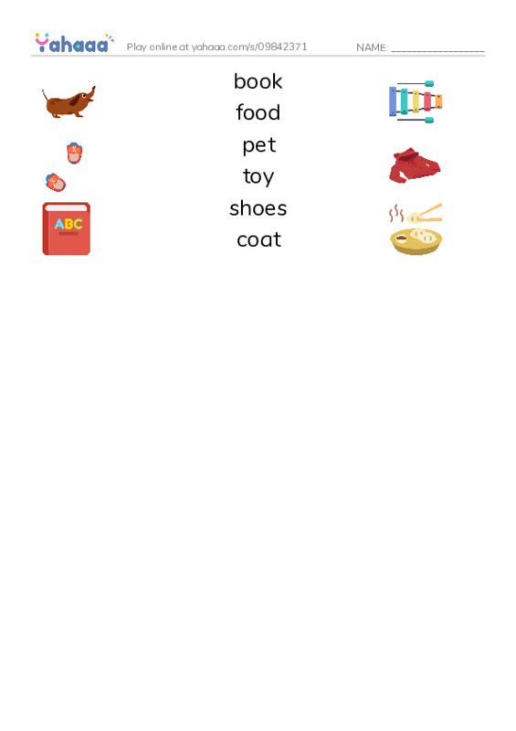RAZ Vocabulary D: To the Store PDF three columns match words