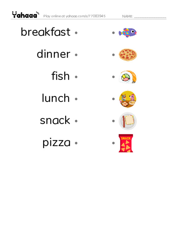 RAZ Vocabulary D: What PDF link match words worksheet