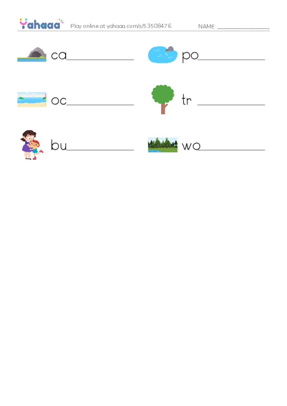 RAZ Vocabulary D: Where Animals Live PDF worksheet writing row