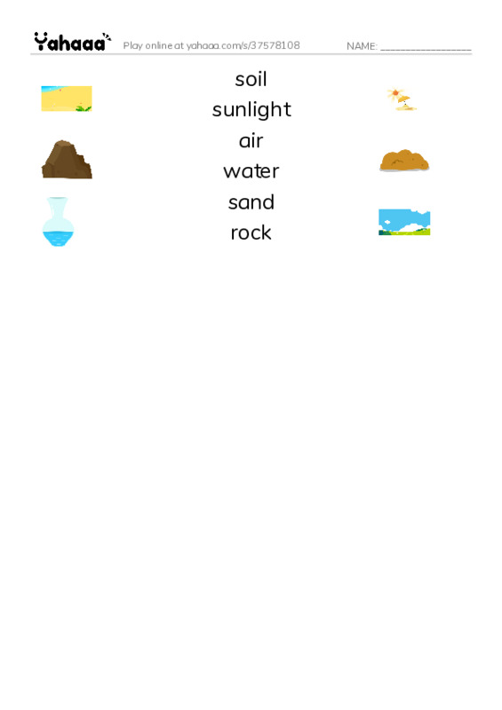 RAZ Vocabulary D: Where Plants Grow PDF three columns match words