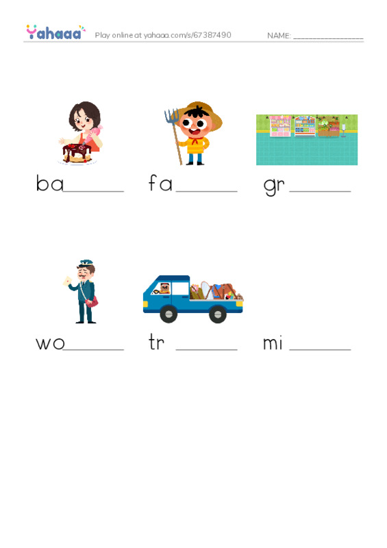 RAZ Vocabulary D: Workers PDF worksheet to fill in words gaps