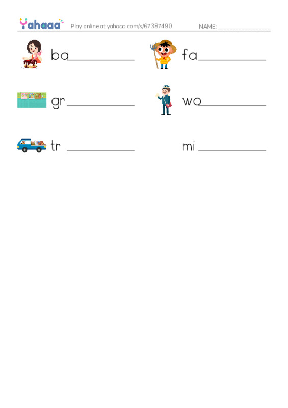 RAZ Vocabulary D: Workers PDF worksheet writing row