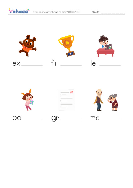 RAZ Vocabulary E: A Day of Firsts PDF worksheet to fill in words gaps