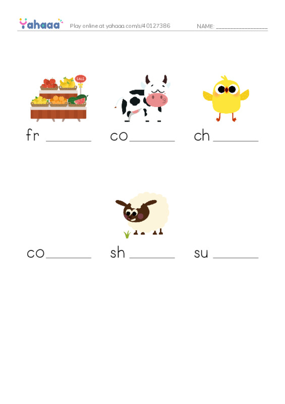 RAZ Vocabulary E: All Kinds of Farms PDF worksheet to fill in words gaps