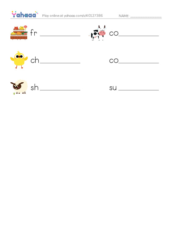 RAZ Vocabulary E: All Kinds of Farms PDF worksheet writing row