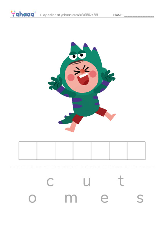 RAZ Vocabulary E: Carloss First Halloween PDF word puzzles worksheet