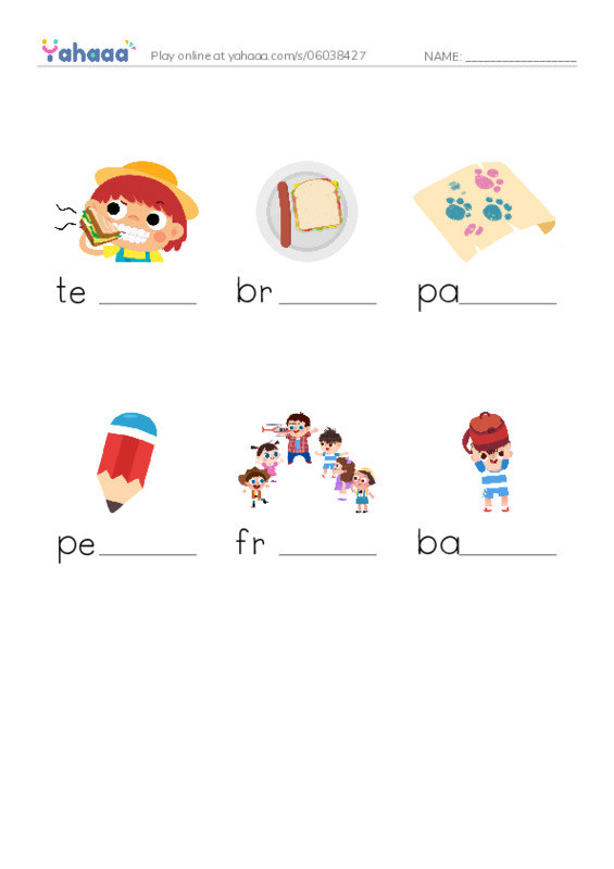 RAZ Vocabulary E: Getting Ready for School PDF worksheet to fill in words gaps
