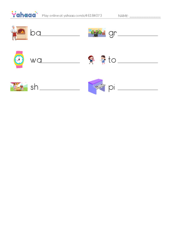 RAZ Vocabulary E: Grandparents Day PDF worksheet writing row