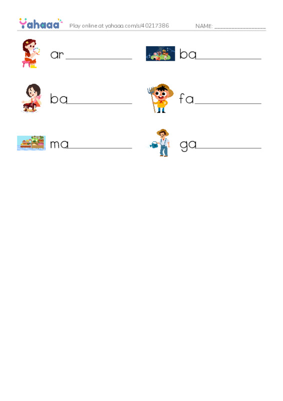 RAZ Vocabulary E: Hooray for the Farmers Market PDF worksheet writing row