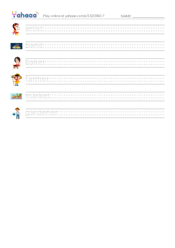 RAZ Vocabulary E: Hooray for the Farmers Market PDF write between the lines worksheet
