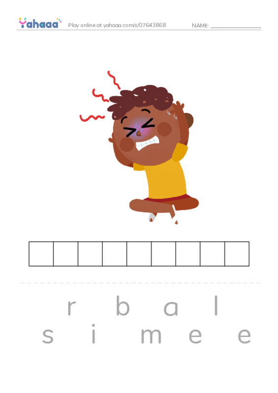 RAZ Vocabulary E: Hugs PDF word puzzles worksheet