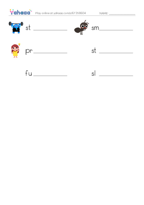 RAZ Vocabulary E: In the Mountains PDF worksheet writing row