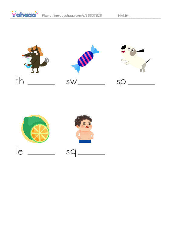 RAZ Vocabulary E: Lets Make Lemonade PDF worksheet to fill in words gaps